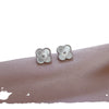 Titanium Steel Geometric Retro Lucky Grass Style Electroplated Earrings For Men And Women