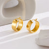 Titanium Steel Geometric Retro Niche Widefaced Circle Electroplated Women's Earrings