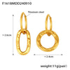 316L Stainless Steel Geometric Ring Buckle Asymmetric Retro Niche Style Earrings For Women With Electroplating