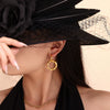 316L Stainless Steel Geometric Ring Buckle Asymmetric Retro Niche Style Earrings For Women With Electroplating