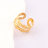 Titanium Steel Geometric Ring Electroplated Style