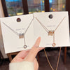 Titanium Steel Geometric Roman Tassel Electroplated Light Luxury Women's Ring Necklace Collarbone Chain With Mixed Gemstone Setting