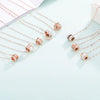 Titanium Steel Geometric Roman Triple Circle Necklace With Diamond Accents Rose Gold Pendant Clavicle Chain Jewelry For Children