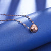 Titanium Steel Geometric Roman Triple Circle Necklace With Diamond Accents Rose Gold Pendant Clavicle Chain Jewelry For Children