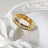 Titanium Steel Geometric Rotatable Decompression Ring With Electroplating For Unisex And Women