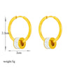 Titanium Steel Geometric Rotatable Pendant Earrings For Women With Electroplating Design