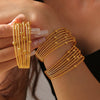 316L Stainless Steel Geometric Round Bead Multilayer Stacked Jewelry Bracelet With Stitching Design And Electroplating Treatment