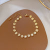 Titanium Steel Geometric Round Chain Bracelet With Constellation Design For Women Gold Inlaid Minimalistic Retro Style