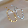 Titanium Steel Geometric Round Chain Bracelet With Constellation Design For Women Gold Inlaid Minimalistic Retro Style
