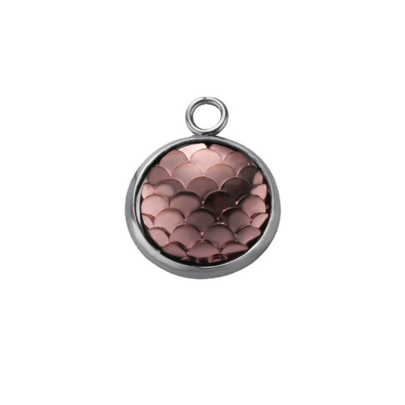 Titanium Steel Geometric Round Fish Scale Jewelry Accessories Pendant