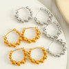 316L Stainless Steel Geometric Round Women's Electroplated Ear Buckle Earrings
