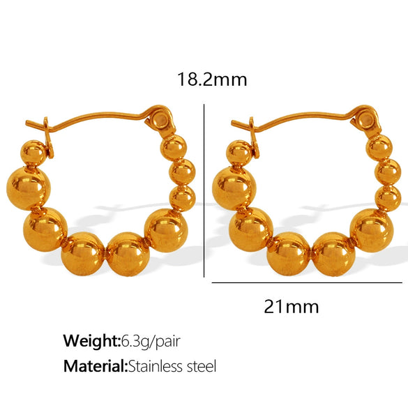 316L Stainless Steel Geometric Round Women's Electroplated Ear Buckle Earrings