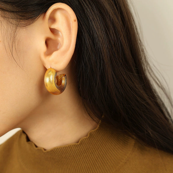 316L Stainless Steel Geometric Semicircle Electroplated Minimalist Light Luxury Allmatch Women's Earrings