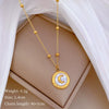 Titanium Steel Geometric Shell Moon Electroplated Unisex Clavicle Necklace