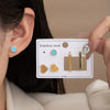 Titanium Steel Geometric Simple Heartshaped And Rectangular Earrings Electroplated For Women