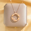 Titanium Steel Geometric Sixdiamond Set Women's Clavicle Necklace With Cross Chain