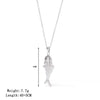 Titanium Steel Geometric Small Fish Pendant Necklace For Women Electroplated Simple Style