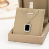 Titanium Steel Geometric Small Square Women's Necklace With Diamond Design