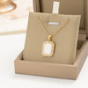 Titanium Steel Geometric Small Square Women's Necklace With Diamond Design
