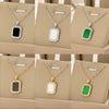 Titanium Steel Geometric Small Square Women's Necklace With Diamond Design