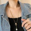 Titanium Steel Geometric Snake Bone Chain Clavicle Chain Pendant For Women