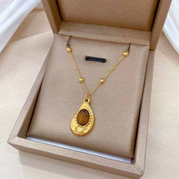Titanium Steel Geometric Specialshaped Electroplated Clavicle Necklace For Women