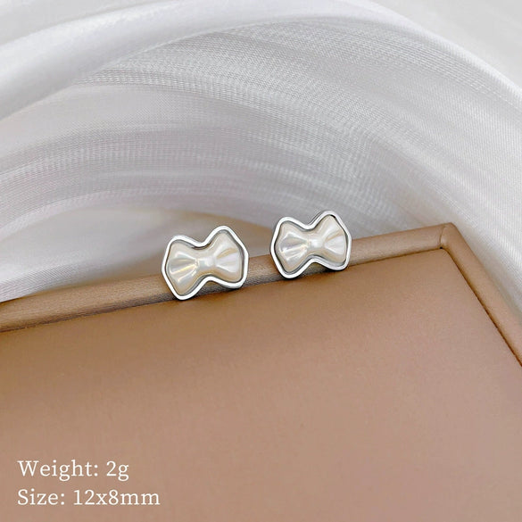 Titanium Steel Geometric Specialshaped Pearl Minimalist Style Electroplated Earrings For Women And Men
