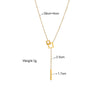 Titanium Steel Geometric Square Long Tassel Chain Necklace Light Luxury Niche Design Electroplating Treatment