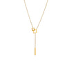 Titanium Steel Geometric Square Long Tassel Chain Necklace Light Luxury Niche Design Electroplating Treatment