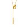 316L Stainless Steel Geometric Square Long Tassel Electroplated Clavicle Necklace For Women