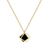 Titanium Steel Geometric Square Necklace With Furnace Real Gold Electroplating For Unisex