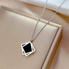 Titanium Steel Geometric Square Necklace With Furnace Real Gold Electroplating For Unisex