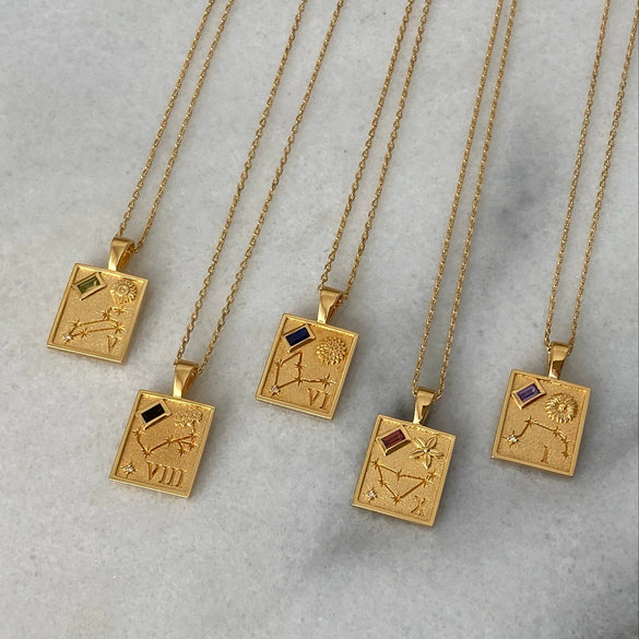 Titanium Steel Geometric Square Plate Multipendant Necklace With Electroplating
