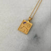 Titanium Steel Geometric Square Plate Multipendant Necklace With Electroplating