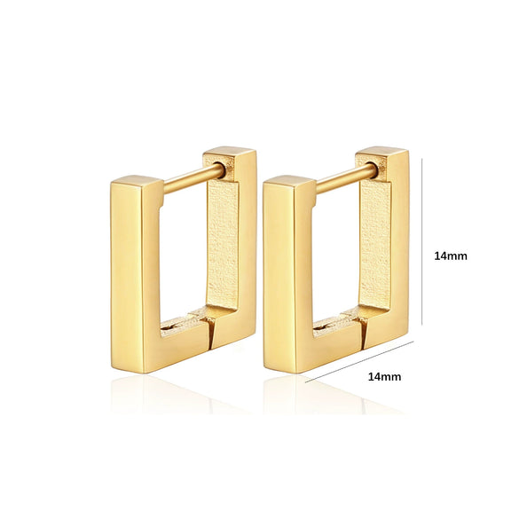 Titanium Steel Geometric Square Rectangular Ushape Electroplated Women's Simple Style Earrings