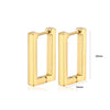Titanium Steel Geometric Square Rectangular Ushape Electroplated Women's Simple Style Earrings