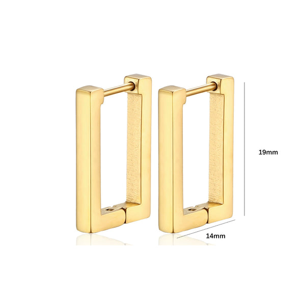 Titanium Steel Geometric Square Rectangular Ushape Electroplated Women's Simple Style Earrings