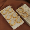 316L Stainless Steel Geometric Square Retro Women's Earrings With Electroplating