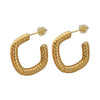 316L Stainless Steel Geometric Square Retro Women's Earrings With Electroplating