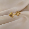 Titanium Steel Geometric Square Round Beads Electroplated Minimalist Earrings For Men And Women