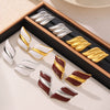 316L Stainless Steel Geometric Square Wings Shaped Earrings Electroplated 18K Gold Light Luxury Fashion