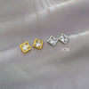 Titanium Steel Geometric Square Zircon Electroplated Minimalist Unisex Earrings