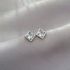 Titanium Steel Geometric Square Zircon Electroplated Minimalist Unisex Earrings
