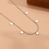 Titanium Steel Geometric Star And Moon Butterfly Pendant Necklace