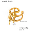 Titanium Steel Geometric Star Ring Electroplated With 18K Real Gold For Men And Women