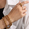 316L Stainless Steel Geometric Style Diamond Buckle Bracelet With Electroplating Jewelry