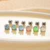 Titanium Steel Geometric Style Dragon Ball Dragon Claw Ear Nails For Women With Precious Stones