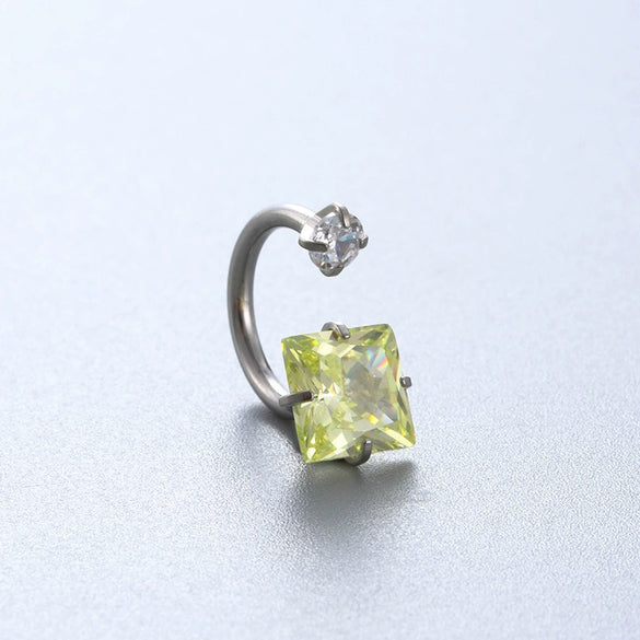 Titanium Steel Geometric Style Earrings With Zirconia