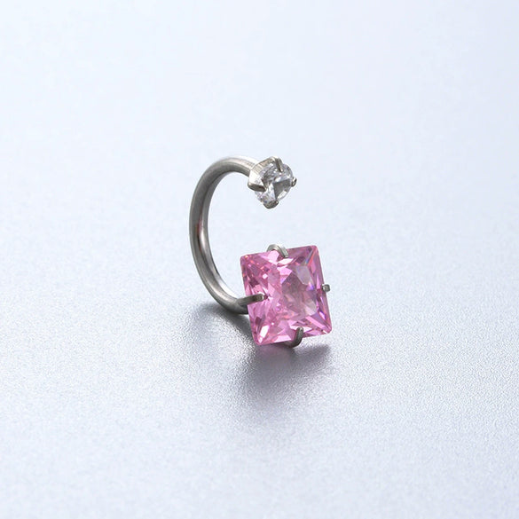 Titanium Steel Geometric Style Earrings With Zirconia