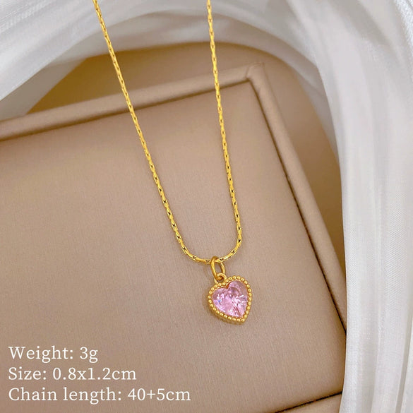 Titanium Steel Geometric Style Electroplated Cartoon Plants Flowers Necklace For Unisex